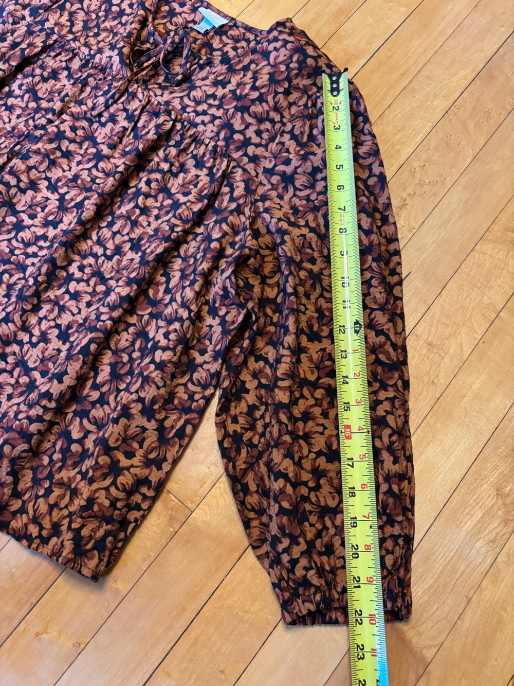 EUC A New Day Floral Tie Front Boho Peasant Blouse | Women’s Plus XXL - Picture 13 of 16